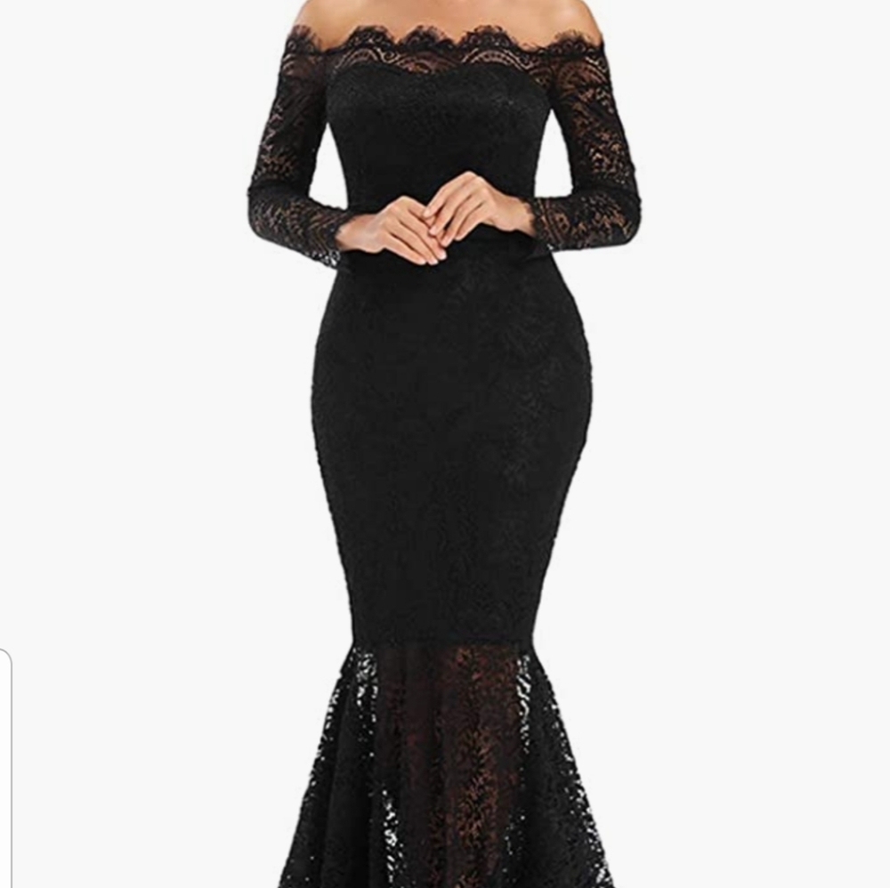 Lace Off Shoulder Mermaid Dress- size 2
